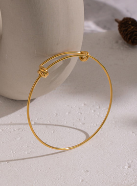 个性扭结滑动不锈钢手镯