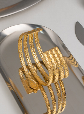 欧美跨境蛇形几何环手镯