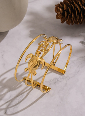 欧美海龟海草手镯轻奢海边风