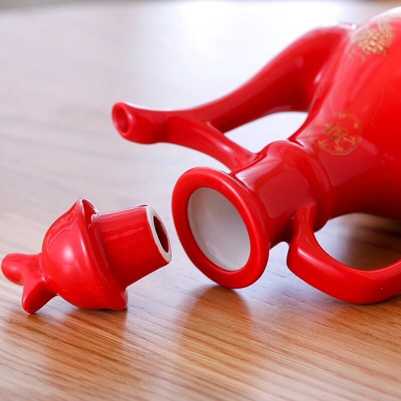 敬酒杯子红色小酒杯结婚用品婚庆酒盅陶瓷对杯交杯酒陶瓷小酒杯 - 图2