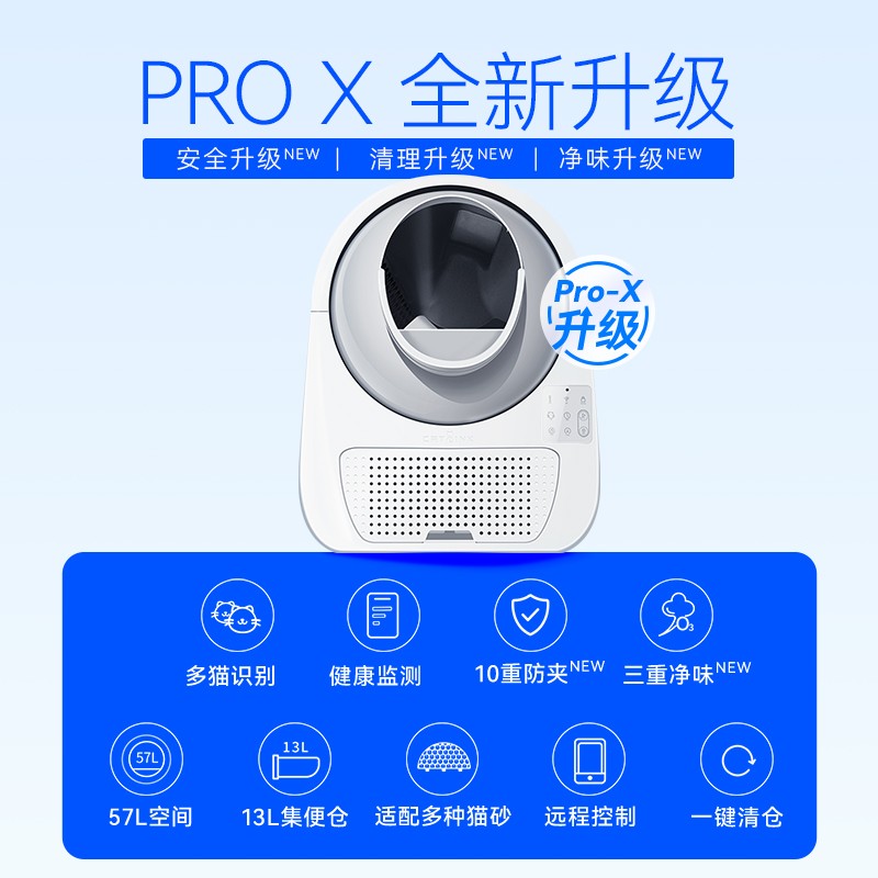 CATLINK全自动智能猫砂盆超大号ProX小黑脸封闭式电动猫厕所铲屎 - 图0