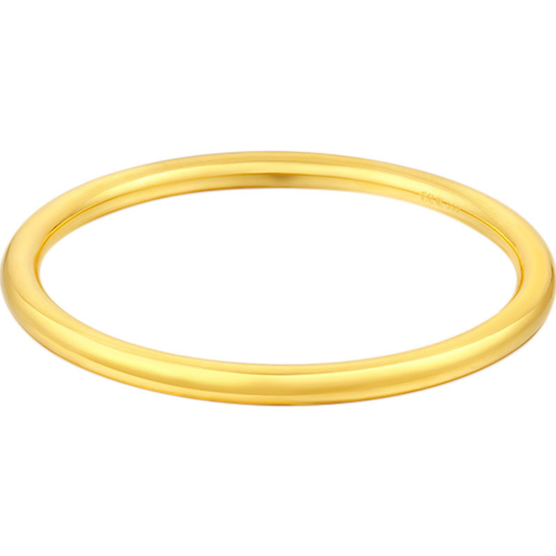 金包女古法传承光面实心999银手镯 和睦一生手镯