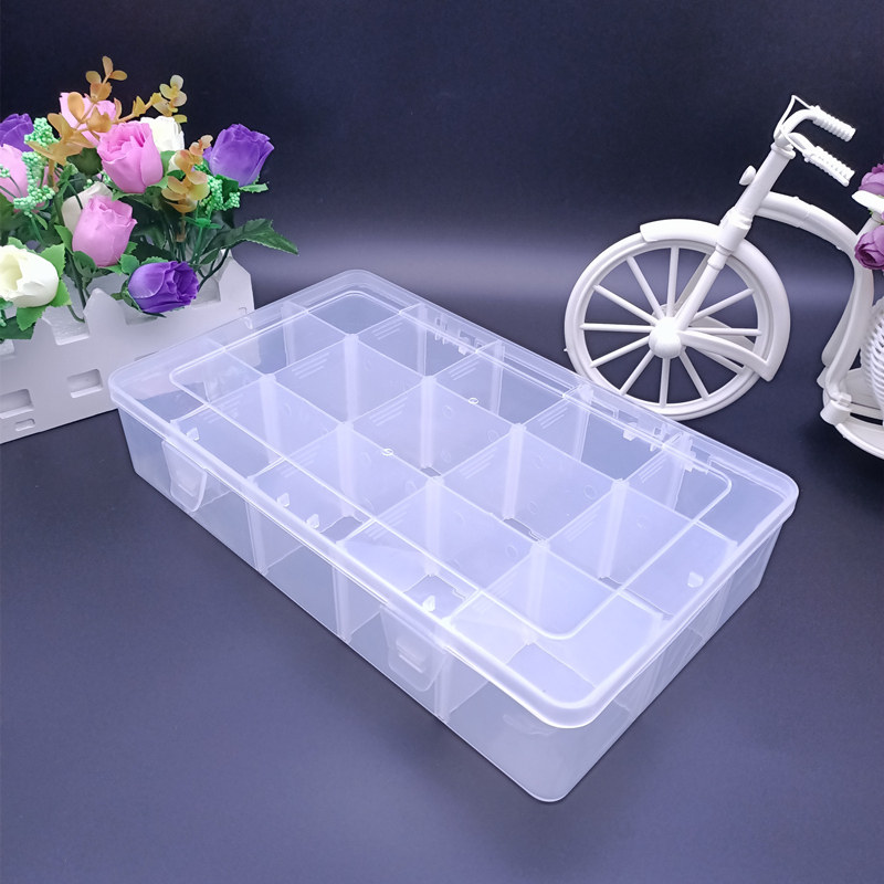 大号15格透明可拆塑料收纳盒桌面整理盒工具盒储物盒样品展示盒,淘宝优惠券,粉丝福利购,淘宝优惠卷