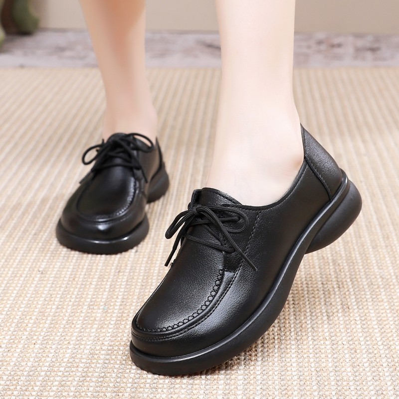 春秋款女士皮鞋黑色软底舒适妈妈鞋防滑久站不累工作鞋女厨房专用,淘宝优惠券,粉丝福利购,淘宝优惠卷