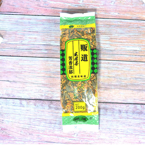 贩道日式玄米茶200g日料寿司茶玄米正宗蒸清绿茶袋装泡茶糙米茶 - 图0