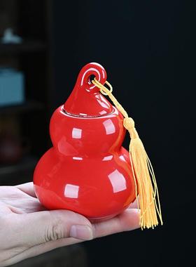 黄色陶瓷葫芦卫生间厨房在西北葫芦摆件火烧天门五行补角葫芦装饰