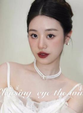 甲状腺术后遮挡项链夏天颈部遮疤痕珍珠锁骨项链遮脖子疤痕的饰品