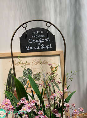 杂货拱形园艺花插铁艺插牌标签做旧挂牌地插花园小插件多肉盆装饰