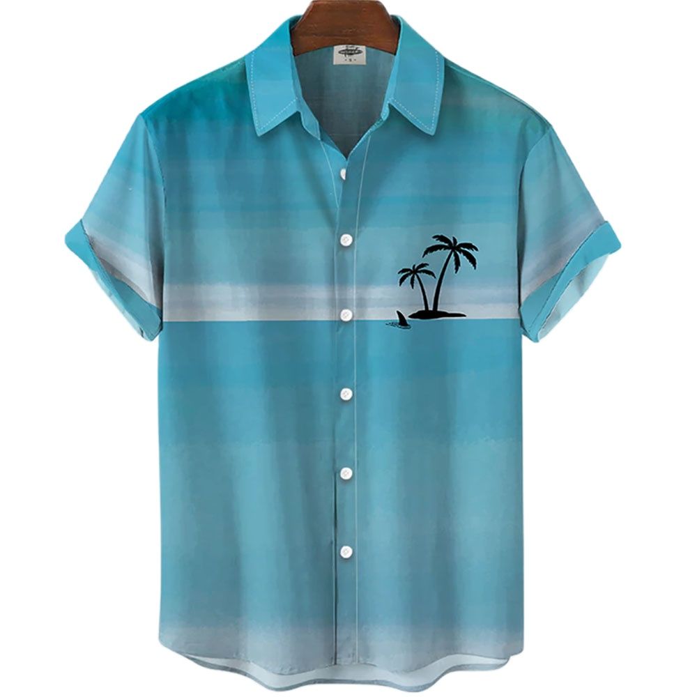 Hawaiian Shirt Men Summer 3d Coconut ree Printed Shirts For - 图3