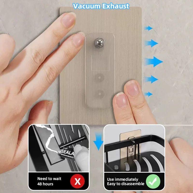 Bathroom Shelf Makeup Storage Organizer Aluminum Alloy Shamp - 图2