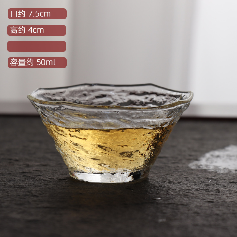 玻璃小茶杯家用功夫茶具套装透明水杯主人杯单杯女品茗杯客人杯 - 图1