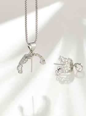 镂空简约复古半圆针式挂坠扣头