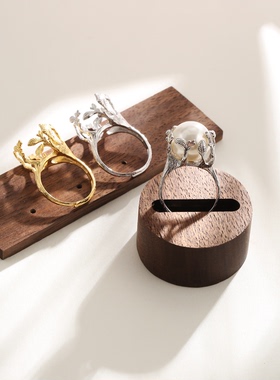 不规则异形珍珠戒指空托DIY配件