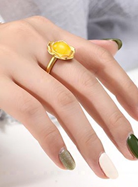 复古荷花戒指空托男女镶嵌配件