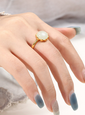 致闺蜜复古个性花卉戒指空托女