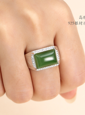 diy镶钻华丽风方形蜜蜡戒指空托