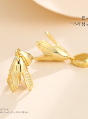 diy纯银水滴碧玉吊坠空托