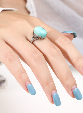 致闺蜜女日韩蜜蜡翡翠戒指空托