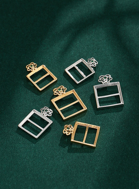 致闺蜜男女正方形吊坠空托配饰