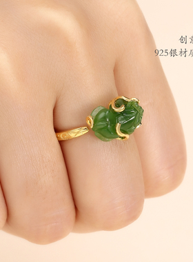 s925纯银沙金戒指空托万能随形