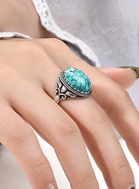 霸气复古个性男女戒指空托蝴蝶