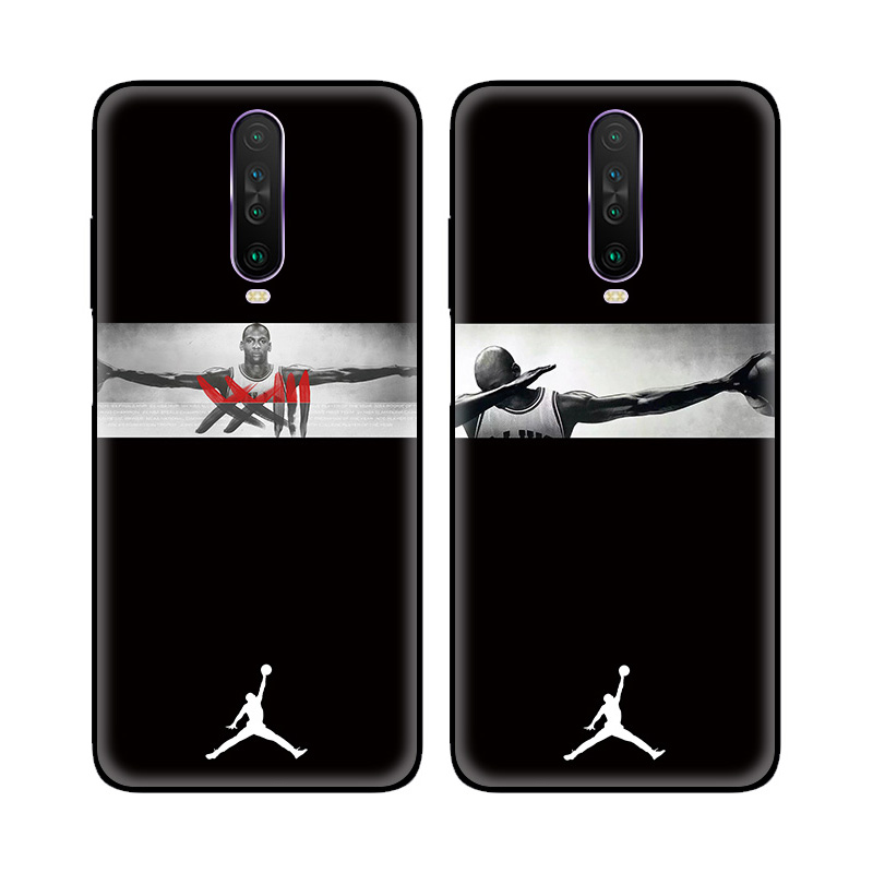 NBA嘻哈飞人乔丹篮球男款适用小米红米K30磨砂5G手机壳软保护套