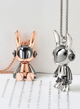 原创设计轻奢兔子公仔情侣吊坠