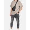 First layer cowhide chest bag men's mini crossbody bag