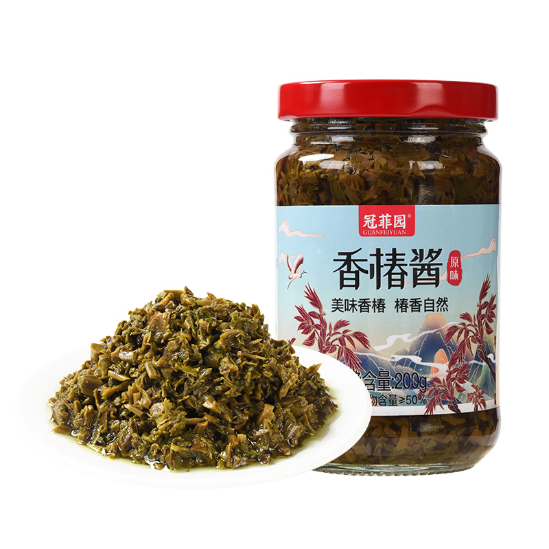 香椿酱辣椒酱头茬香椿芽拌饭拌面下饭菜山东特产香春芽嫩芽新鲜-图3