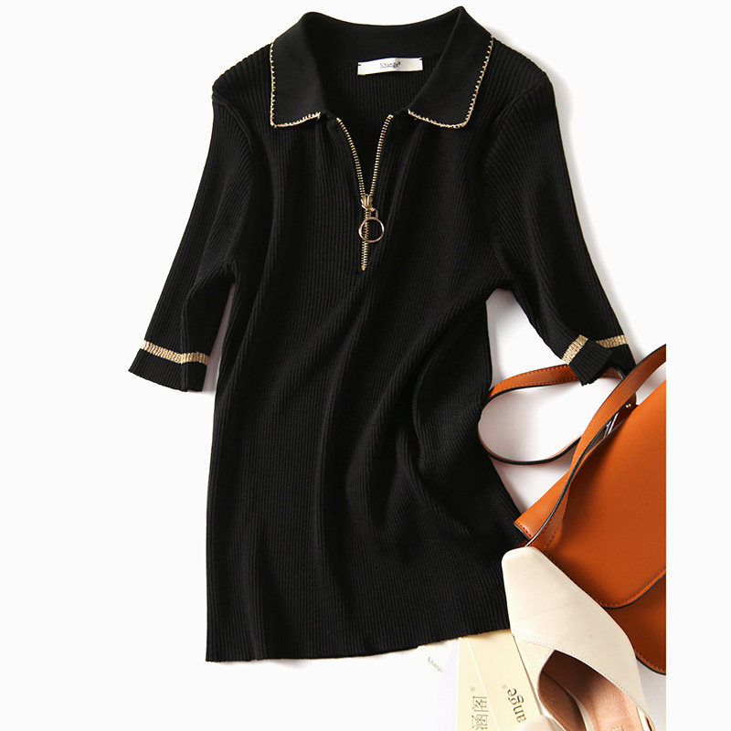 小香风polo衫2020夏季新款针织衫 可瑞娇T恤