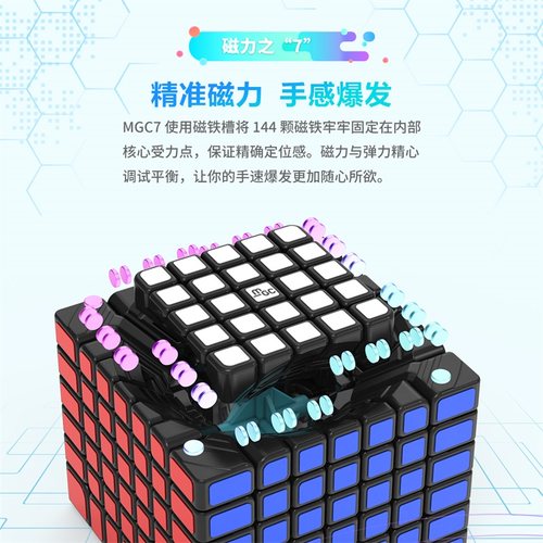 永骏MGC7七阶五六魔方磁力竞速专业比赛专用高阶四益智块儿童玩具 - 图1