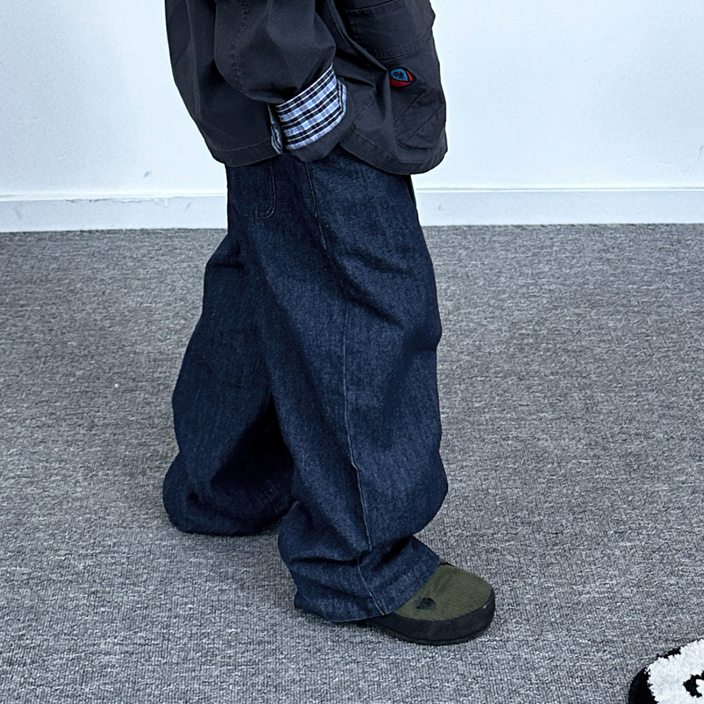 TYAKASHAKIDS塔卡沙童装裤子2025秋季新款趣味阔腿长裤牛仔裤