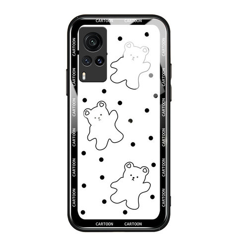 潮牌小熊vivox60手机壳x30pro保护套玻璃创意x27情侣男女款x27pro适用x60pro+卡通个性x30可爱x60pro超薄网红 - 图3