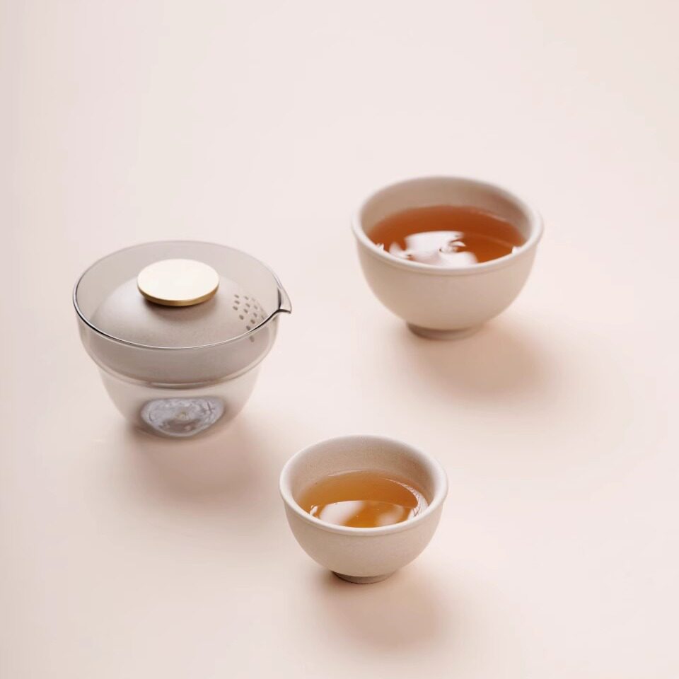 A new style purple sand travel tea set