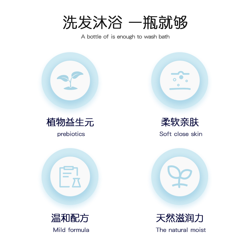 皇家婴童婴童宝宝泡泡沐浴露洗发水二合一正品儿童新生婴儿专用