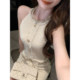 JustQin Gold Button Champs 2025 New Autumn Style Gold Button Short Skirt Small Fragrant Style Dress for Women