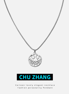 韩版蹦迪百搭恶魔笑脸女潮男项链