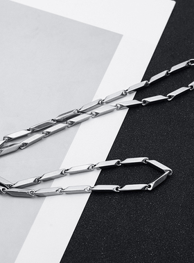 基础款钛钢项链菱形方块链