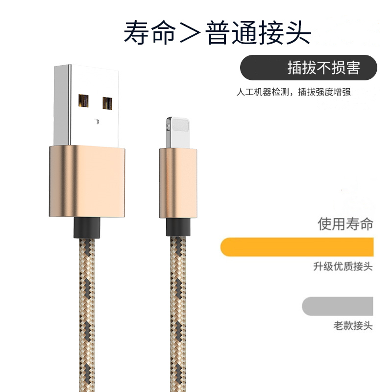 拾本适用苹果iPhone6s iphone5s/7/8 ipad 7Plus数据线快充手机通用短闪充电线XS尼龙编织加长冲电线 - 图0