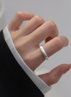 srrmhyn简约拉丝光圈戒指女ins冷