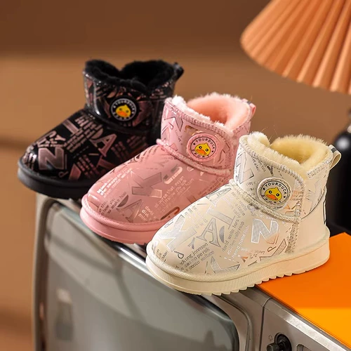 Детские сапоги подходит для мужчин и женщин, демисезонные флисовые удерживающие тепло нескользящие туфли, ботинки