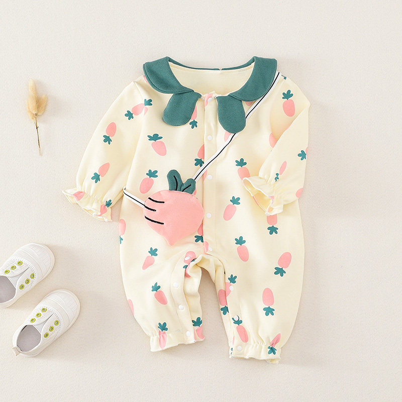 婴儿衣服夏装女宝宝短袖纯棉哈衣 米藤连身衣/爬服/哈衣