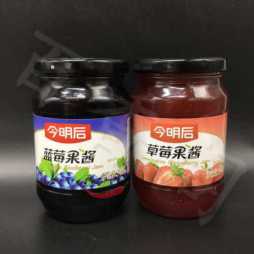 包邮今明后草莓果酱340g瓶装家用蛋糕酱夹面包果酱罐头蓝莓果酱 - 图0