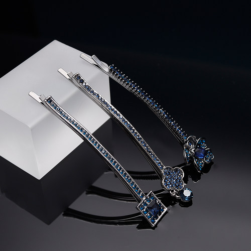 夹子头饰妈妈侧边发夹一字夹大号边夹水钻刘海夹前额碎发卡子顶夹 - 图2