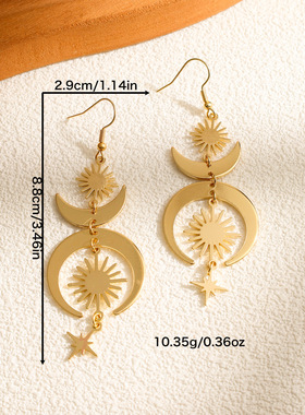 SunMoonDangleDropEarrings