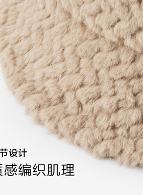 森马渔夫帽女2026新款保暖毛绒绒帽子秋冬显脸小水桶帽纯色盆帽