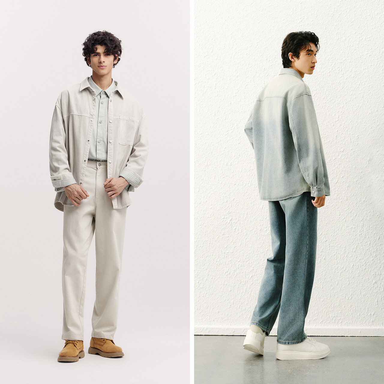 森柔牛仔|商场同款森马长袖衬衫男牛仔外套2025春季新款复古潮酷,淘宝优惠券,粉丝福利购,淘宝优惠卷