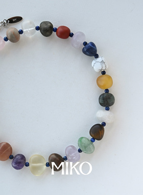 夏季新款天然水晶多宝项链女青金石小众气质饰品时尚百搭原创设计