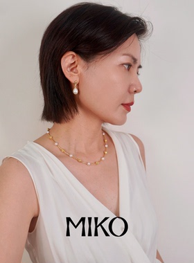 MIKO米扣原创Akoya海水珍珠锁骨链女铜镀金镂空花轻奢小众项链