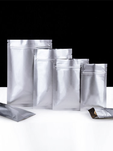 纯铝自封袋平底拉骨加厚铝箔密封熟食品试吃样品封口袋小号100个 - 图1